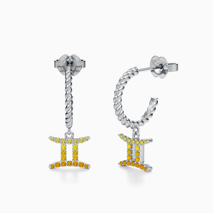 Sapphire Gemini Dangle Earrings