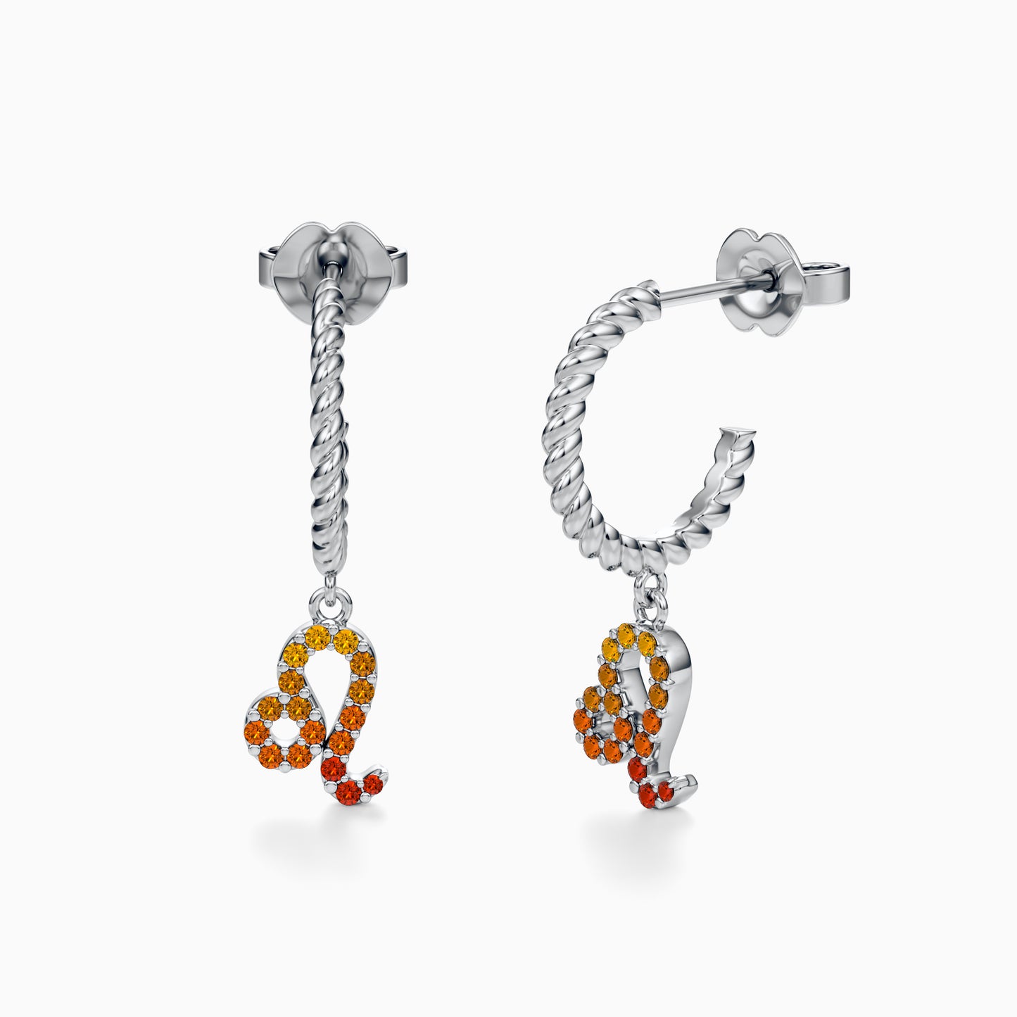 Sapphire Leo Dangle Earrings
