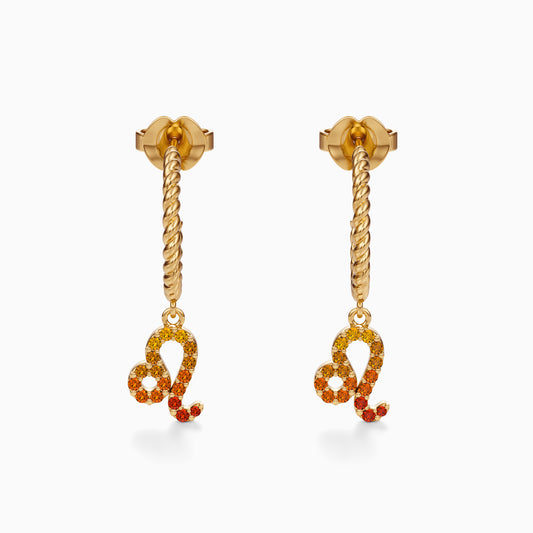 Sapphire Leo Dangle Earrings