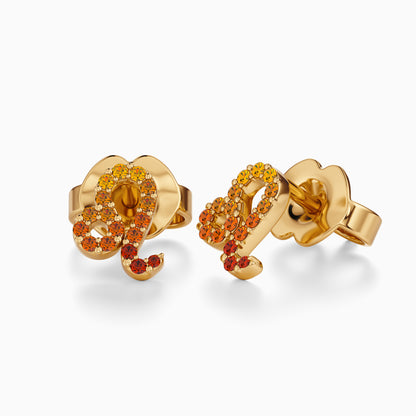 Sapphire Leo Stud Earrings