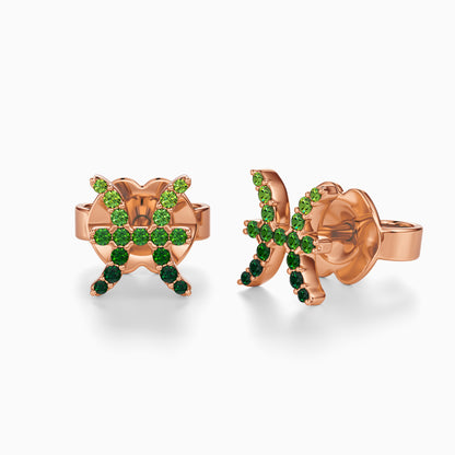 Sapphire Pisces Stud Earrings