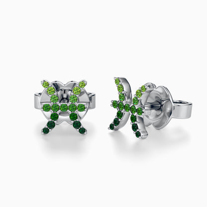 Sapphire Pisces Stud Earrings