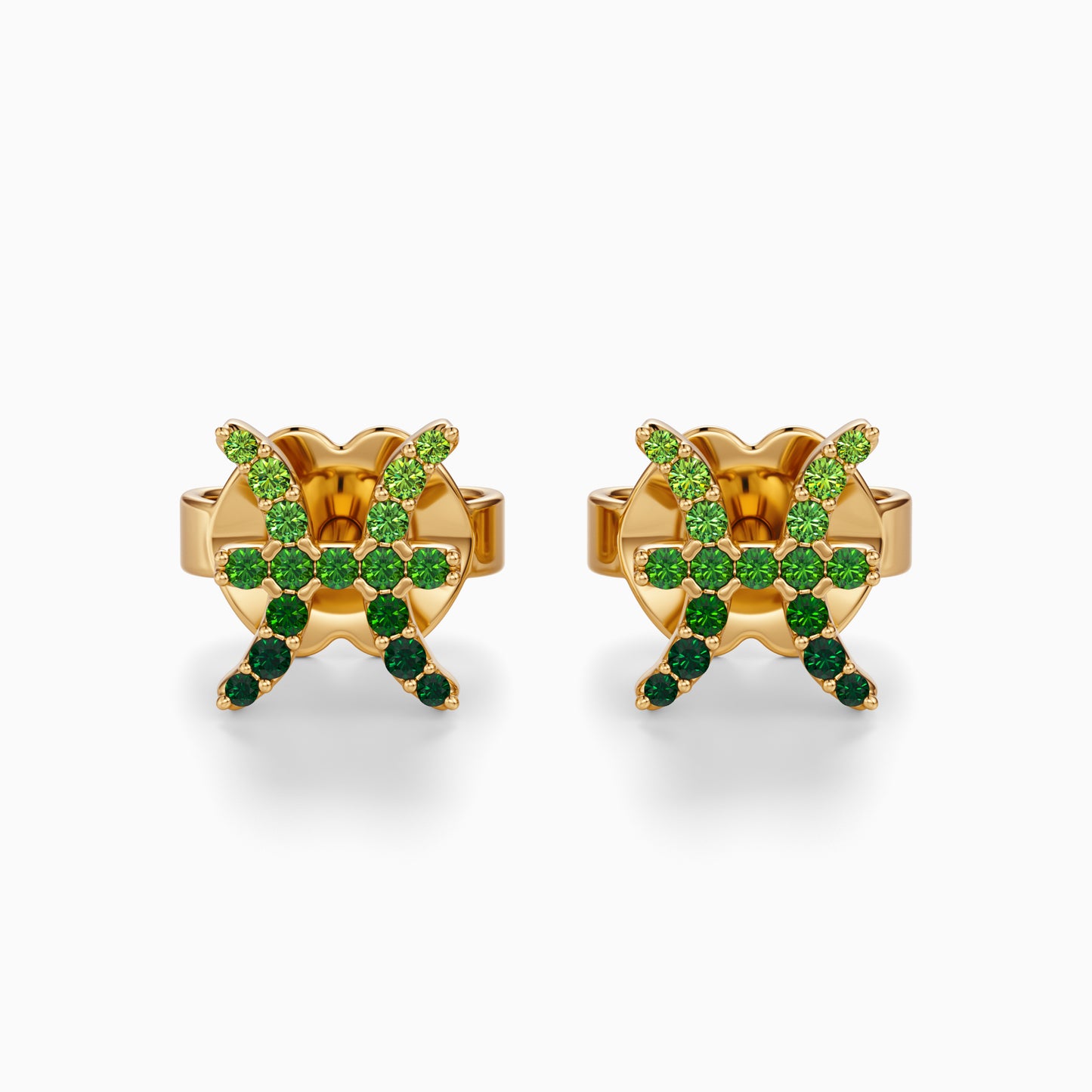 Sapphire Pisces Stud Earrings