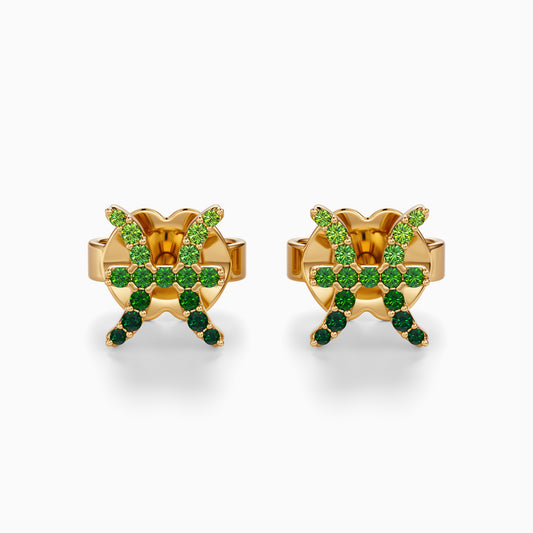 Sapphire Pisces Stud Earrings