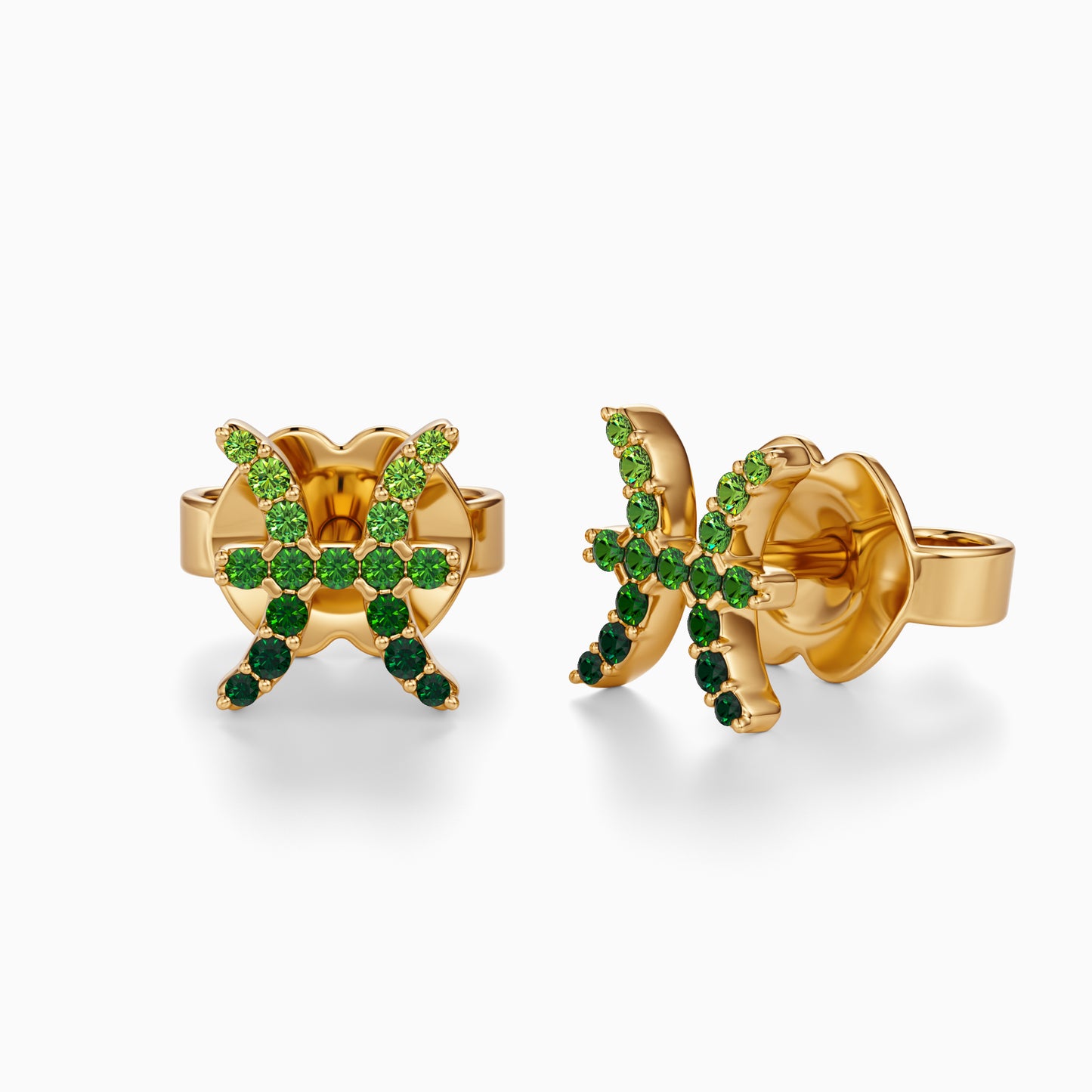 Sapphire Pisces Stud Earrings
