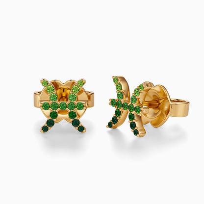 Sapphire Pisces Stud Earrings