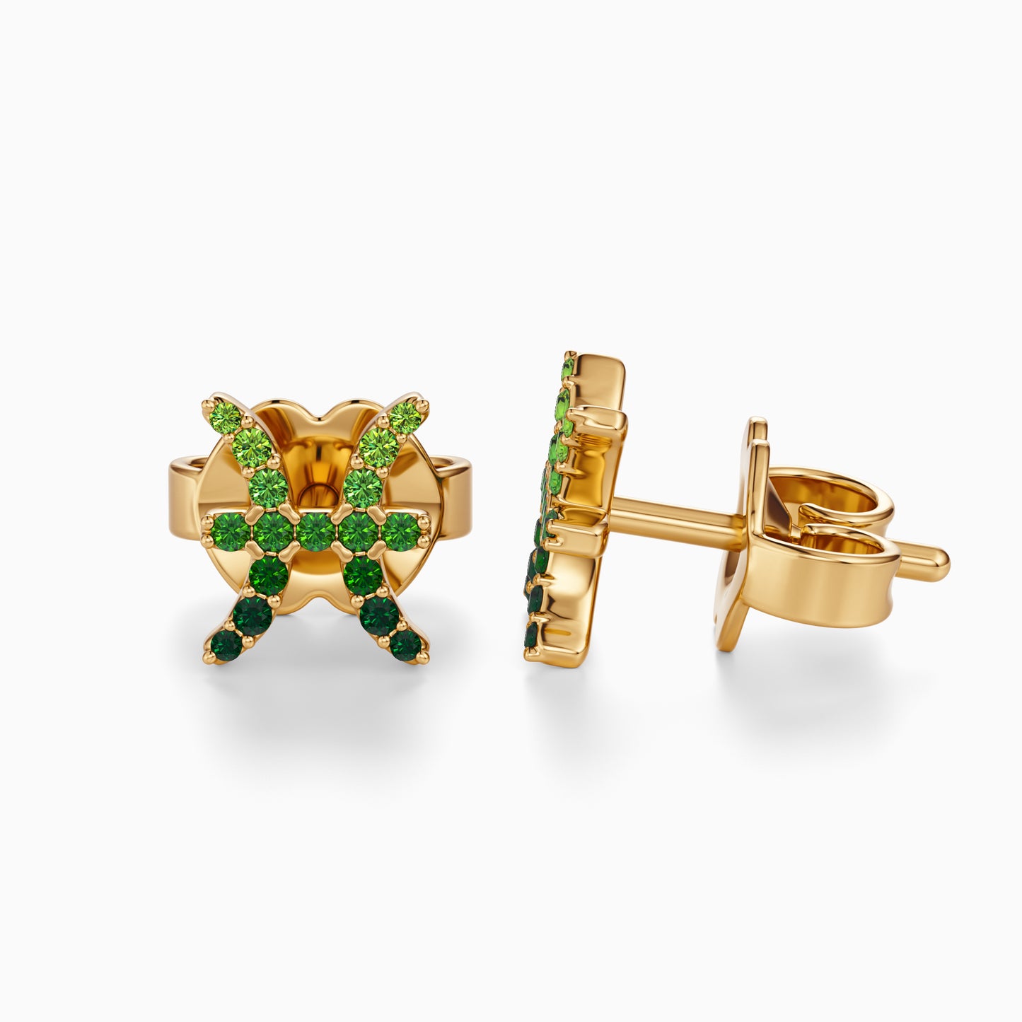 Sapphire Pisces Stud Earrings