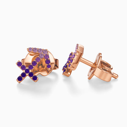 Sapphire Sagittarius Stud Earrings