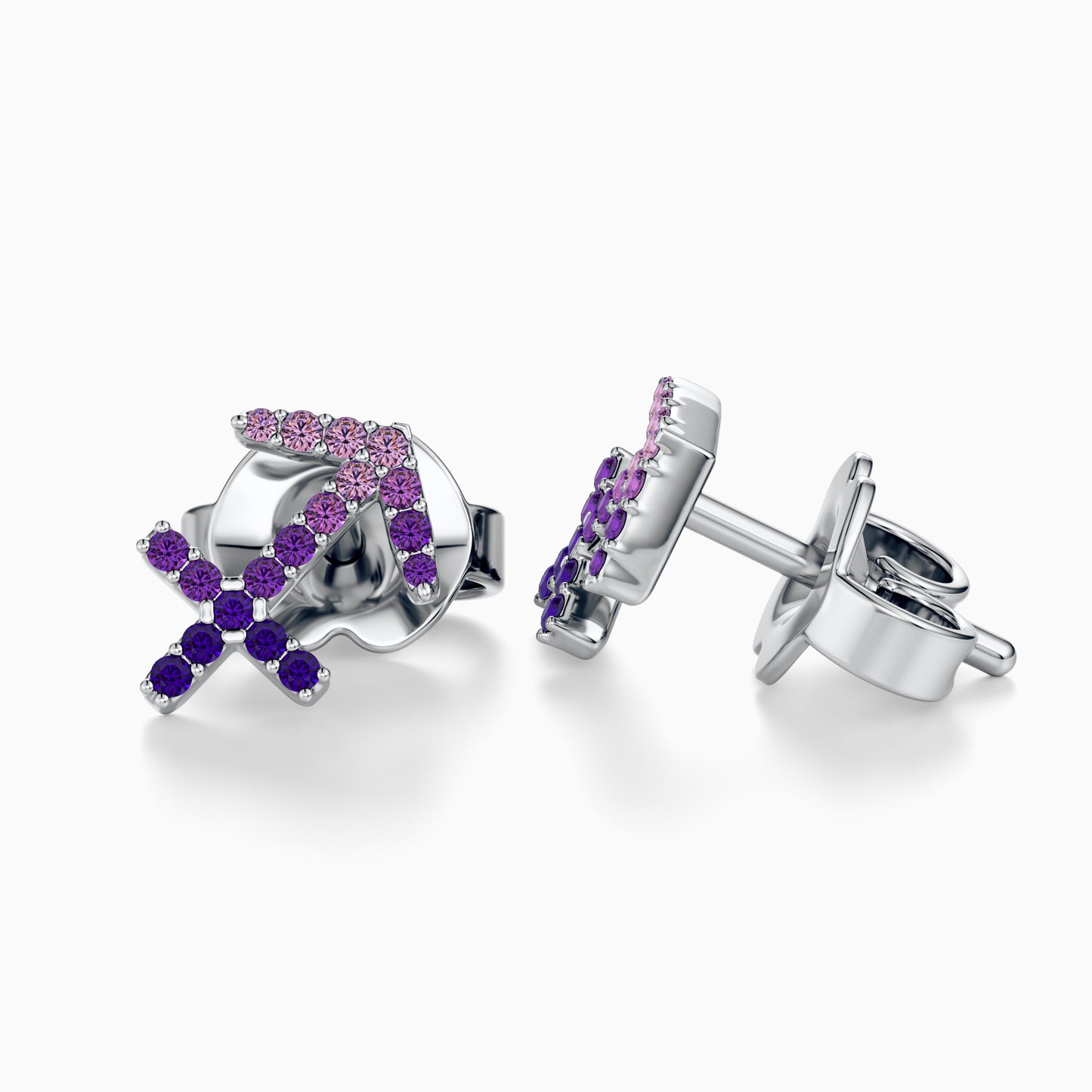 Sapphire Sagittarius Stud Earrings