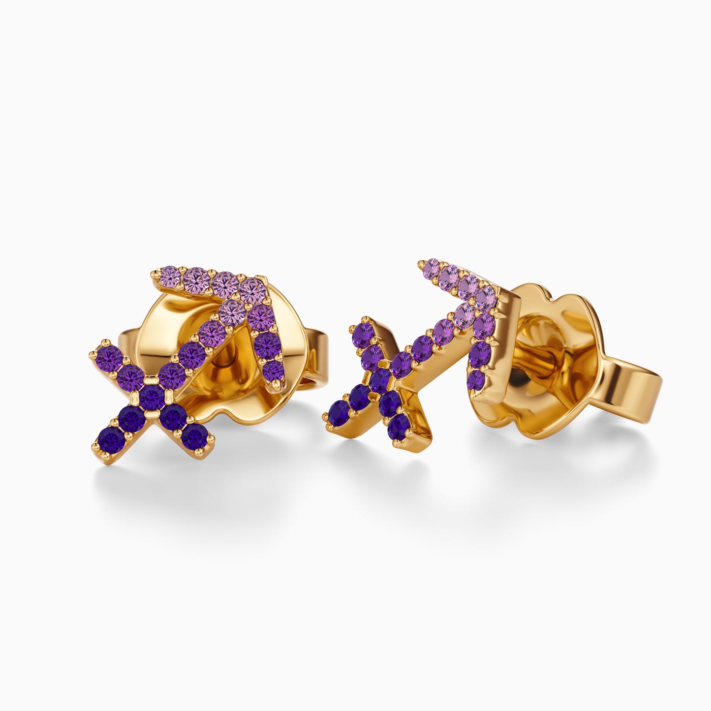 Sapphire Sagittarius Stud Earrings