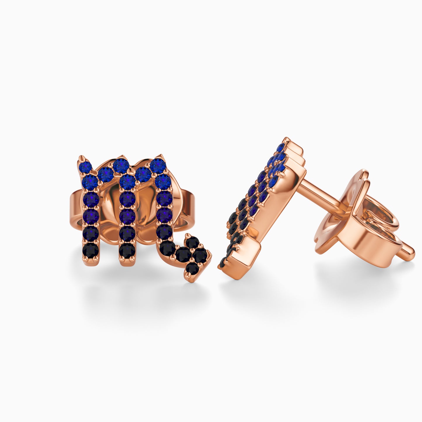 Sapphire Scorpio Stud Earrings