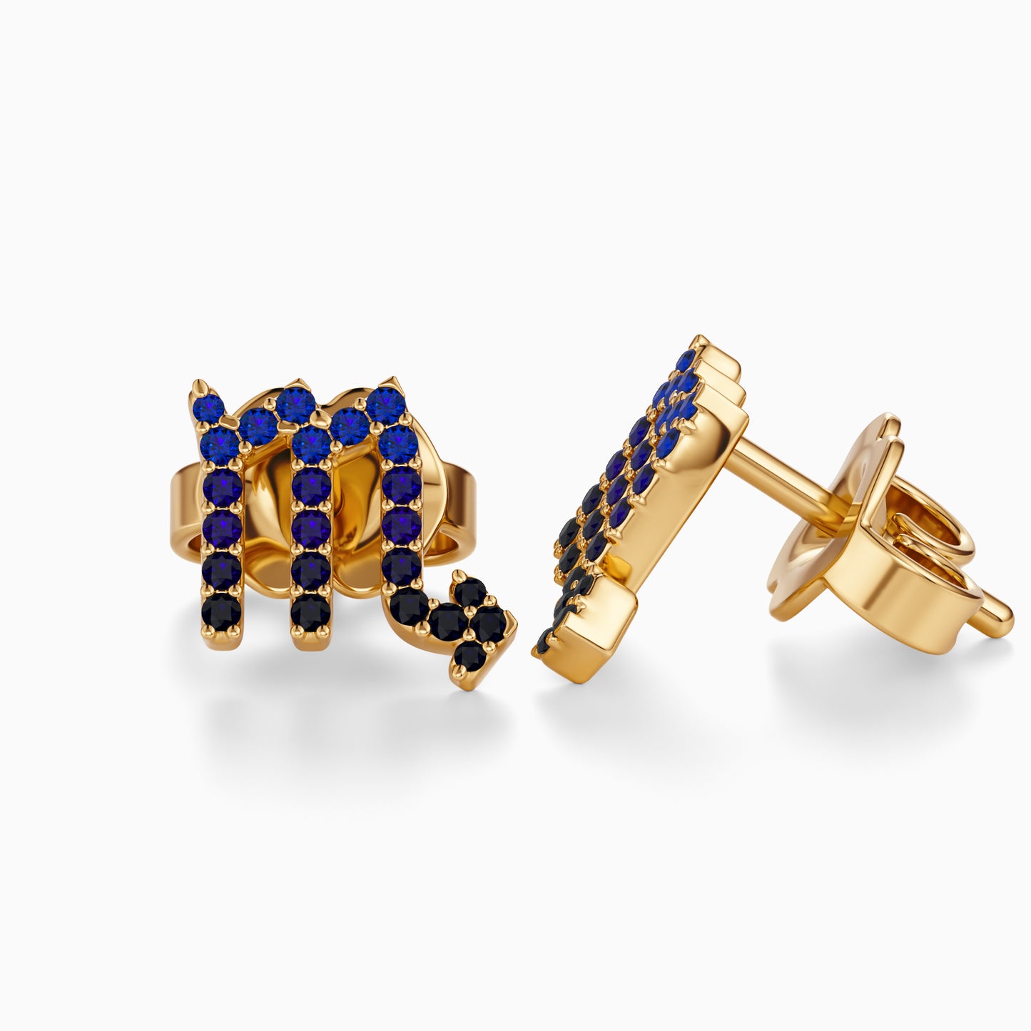 Sapphire Scorpio Stud Earrings