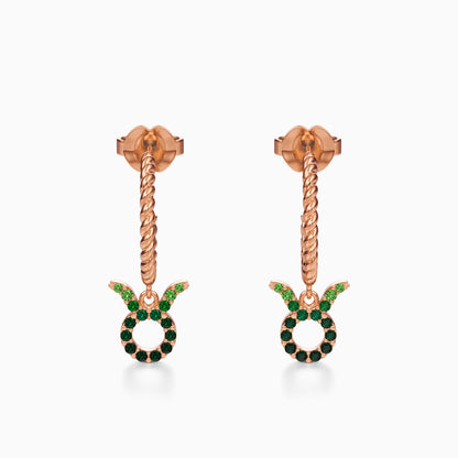 Sapphire Taurus Dangle Earrings