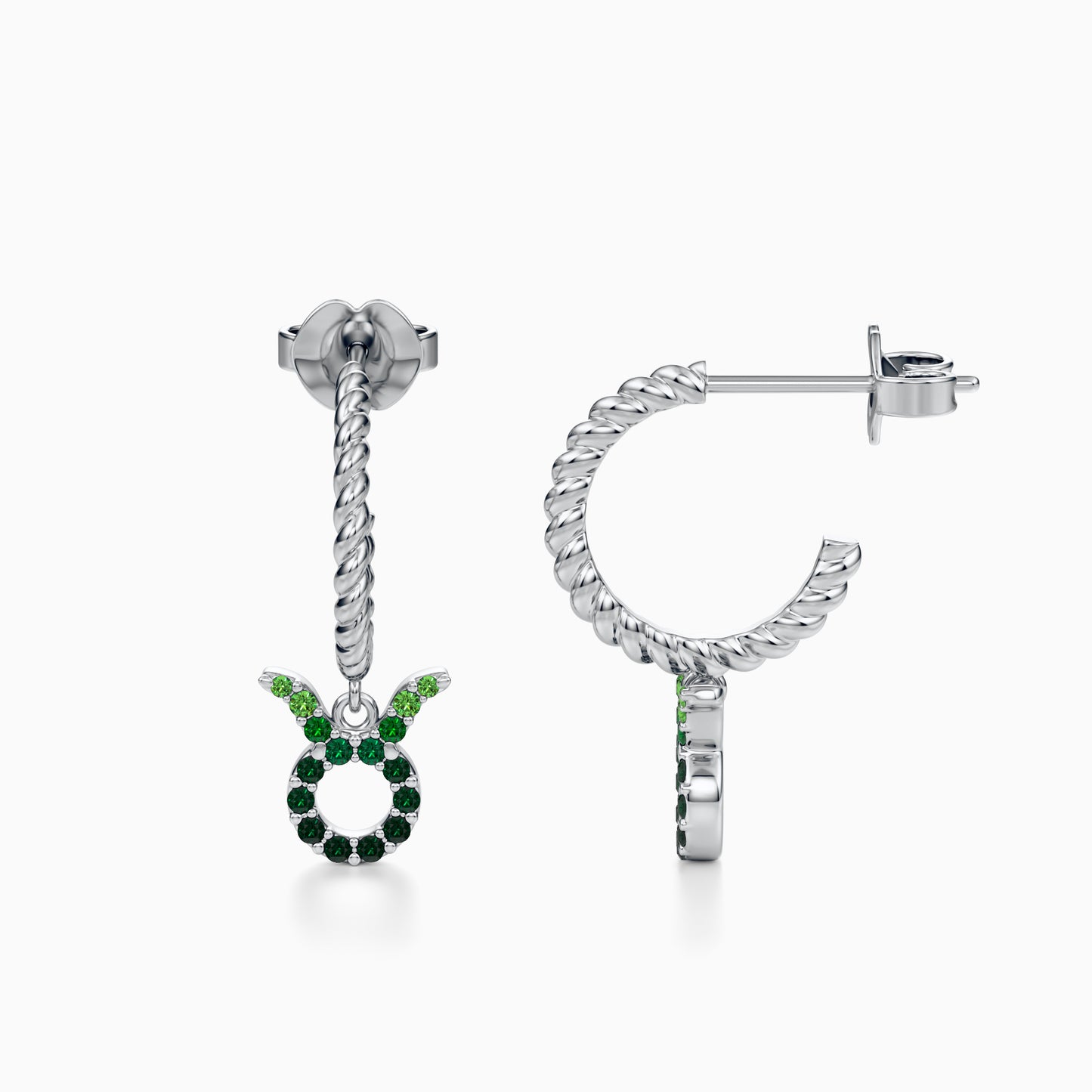 Sapphire Taurus Dangle Earrings