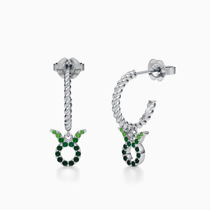 Sapphire Taurus Dangle Earrings