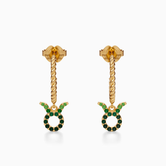 Sapphire Taurus Dangle Earrings