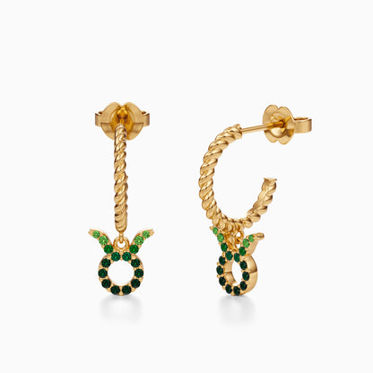 Sapphire Taurus Dangle Earrings