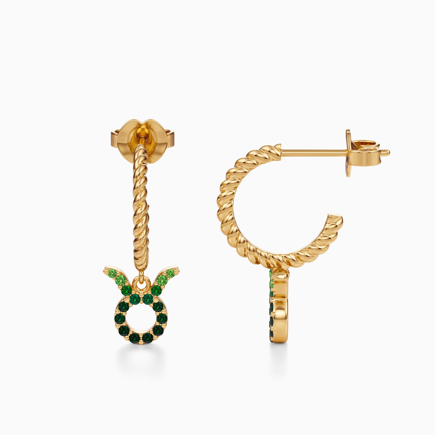 Sapphire Taurus Dangle Earrings