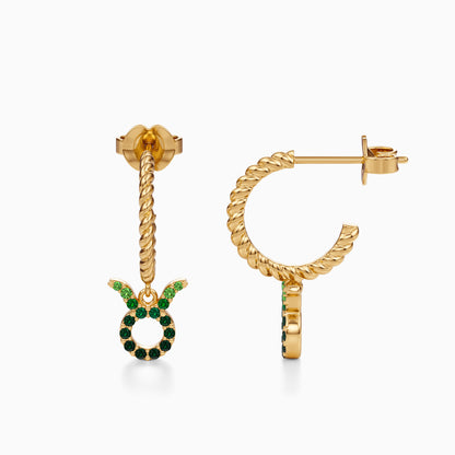 Sapphire Taurus Dangle Earrings