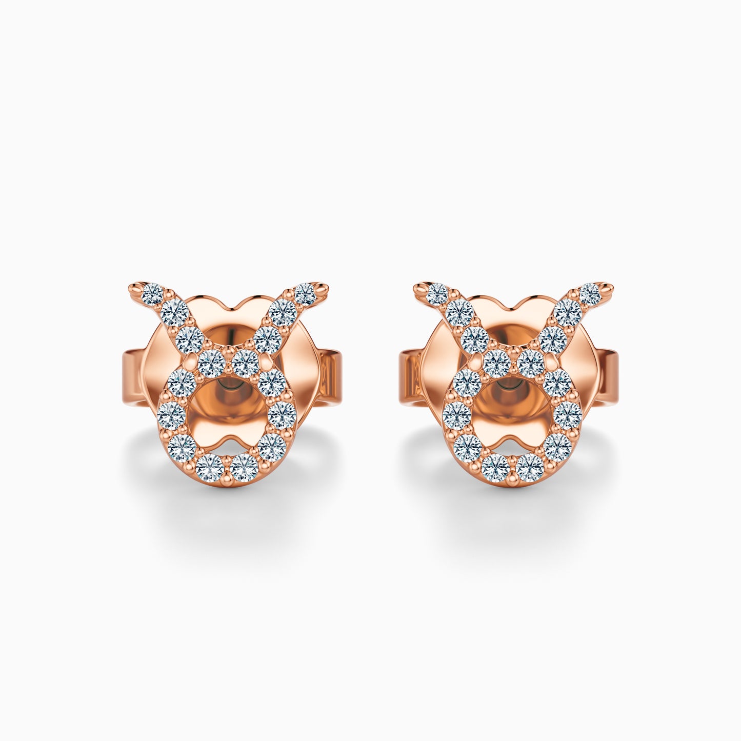 Diamond Taurus Stud Earrings