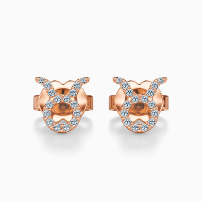 Diamond Taurus Stud Earrings