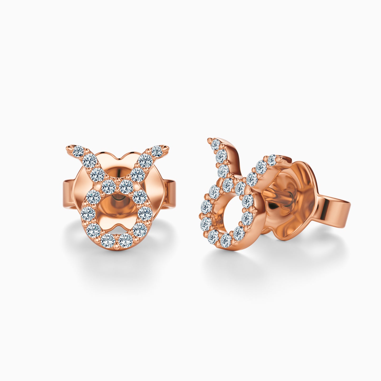 Diamond Taurus Stud Earrings