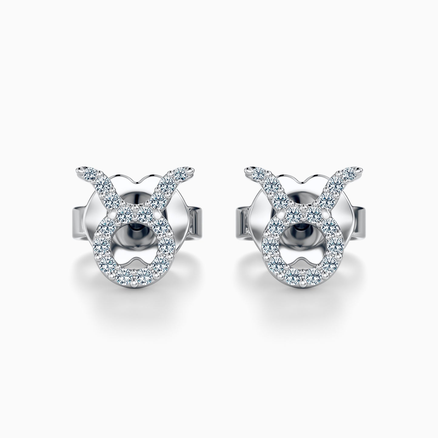 Diamond Taurus Stud Earrings
