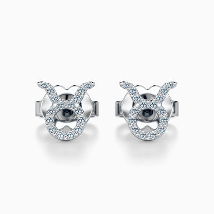 Diamond Taurus Stud Earrings