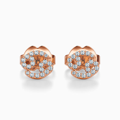 Diamond Cancer Stud Earrings