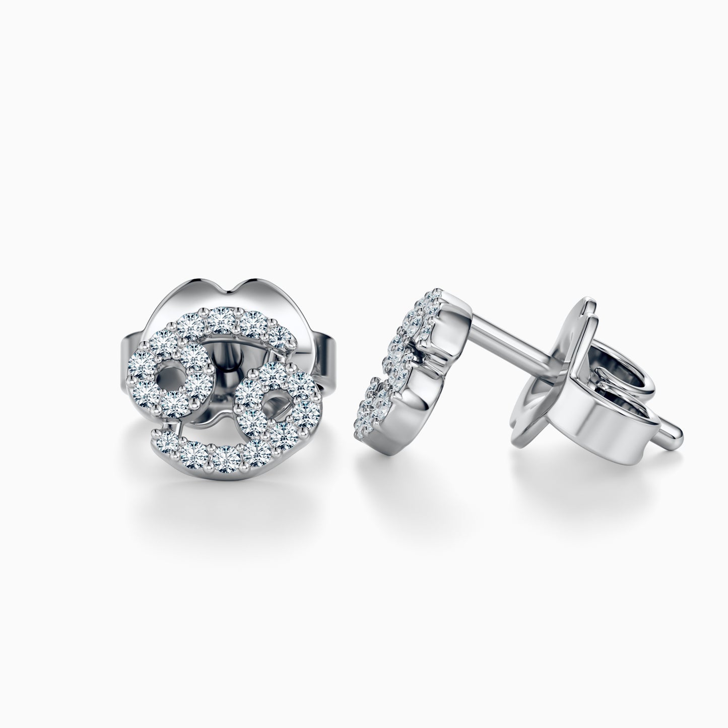 Diamond Cancer Stud Earrings