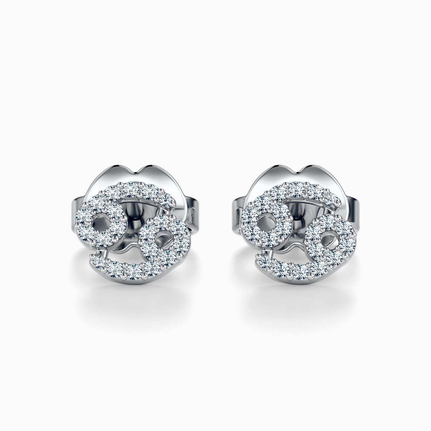 Diamond Cancer Stud Earrings