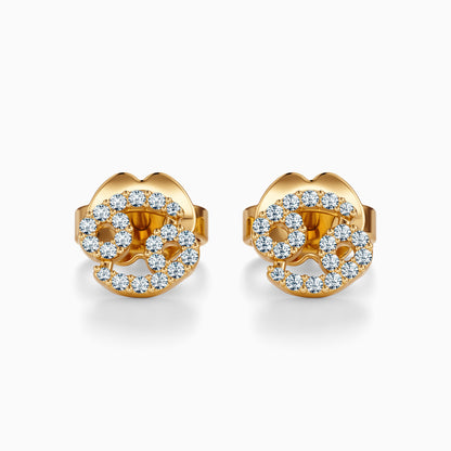 Diamond Cancer Stud Earrings