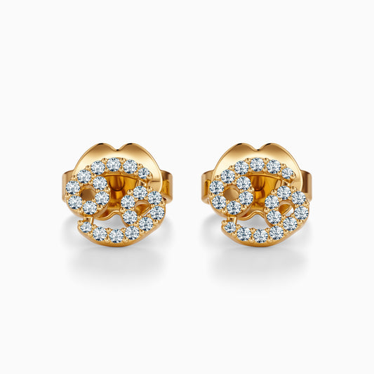 Diamond Cancer Stud Earrings