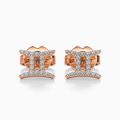 Diamond Gemini Stud Earrings