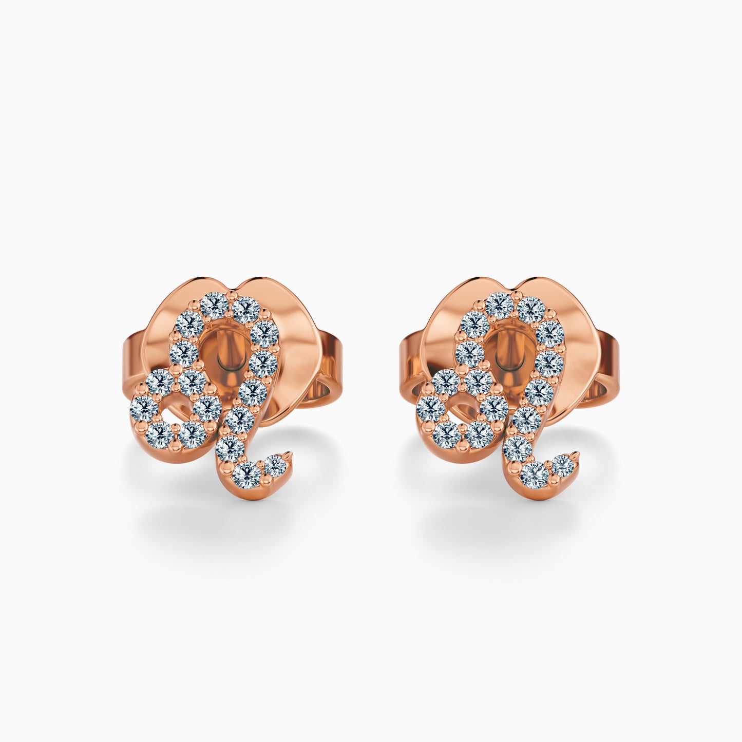 Diamond Leo Stud Earrings