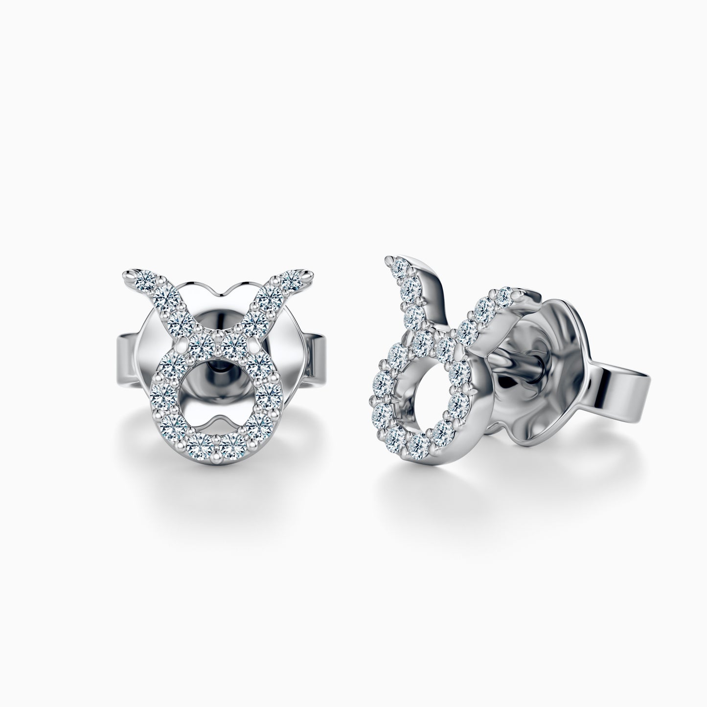 Diamond Taurus Stud Earrings