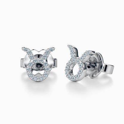 Diamond Taurus Stud Earrings