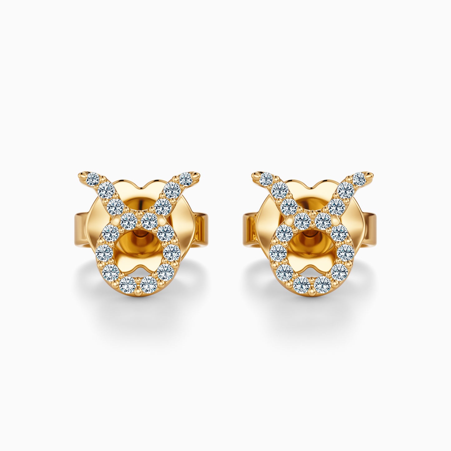 Diamond Taurus Stud Earrings