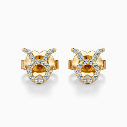 Diamond Taurus Stud Earrings