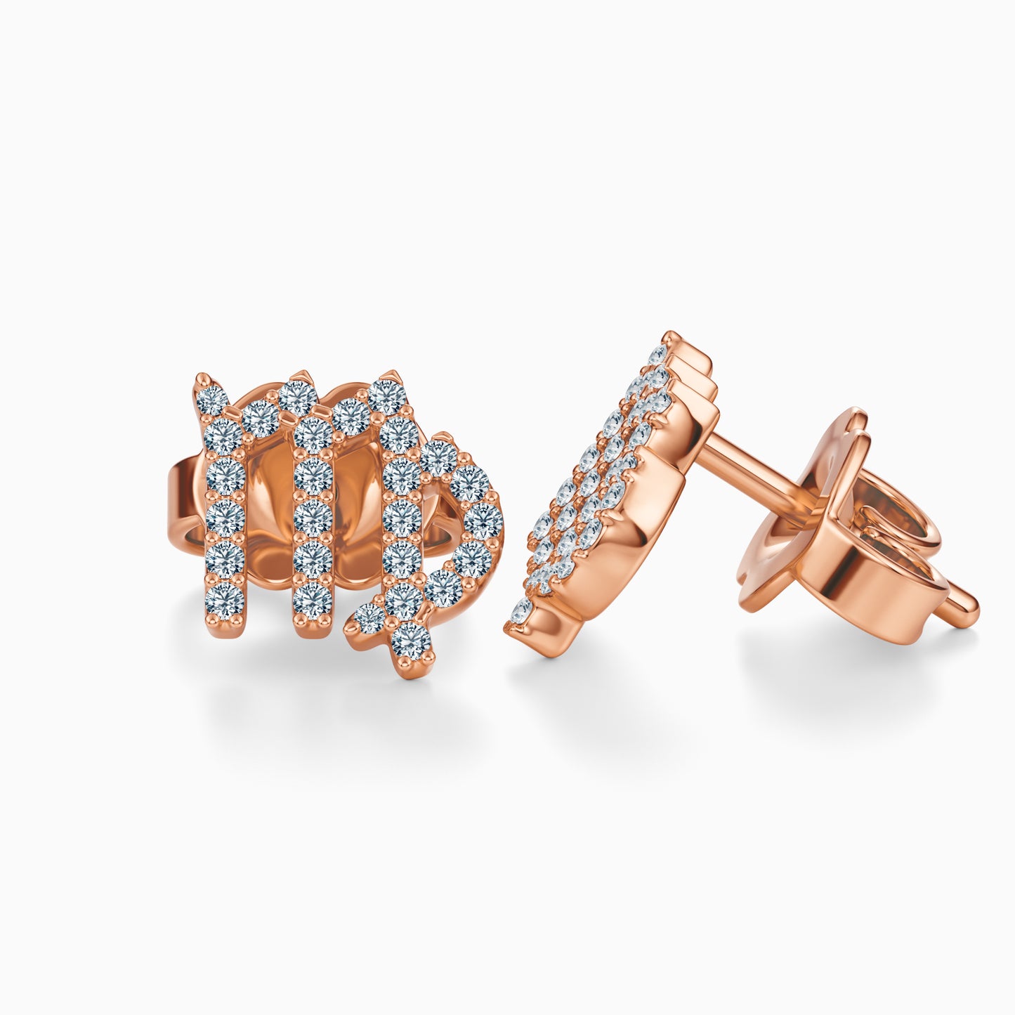 Diamond Virgo Stud Earrings