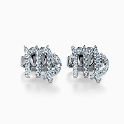 Diamond Virgo Stud Earrings