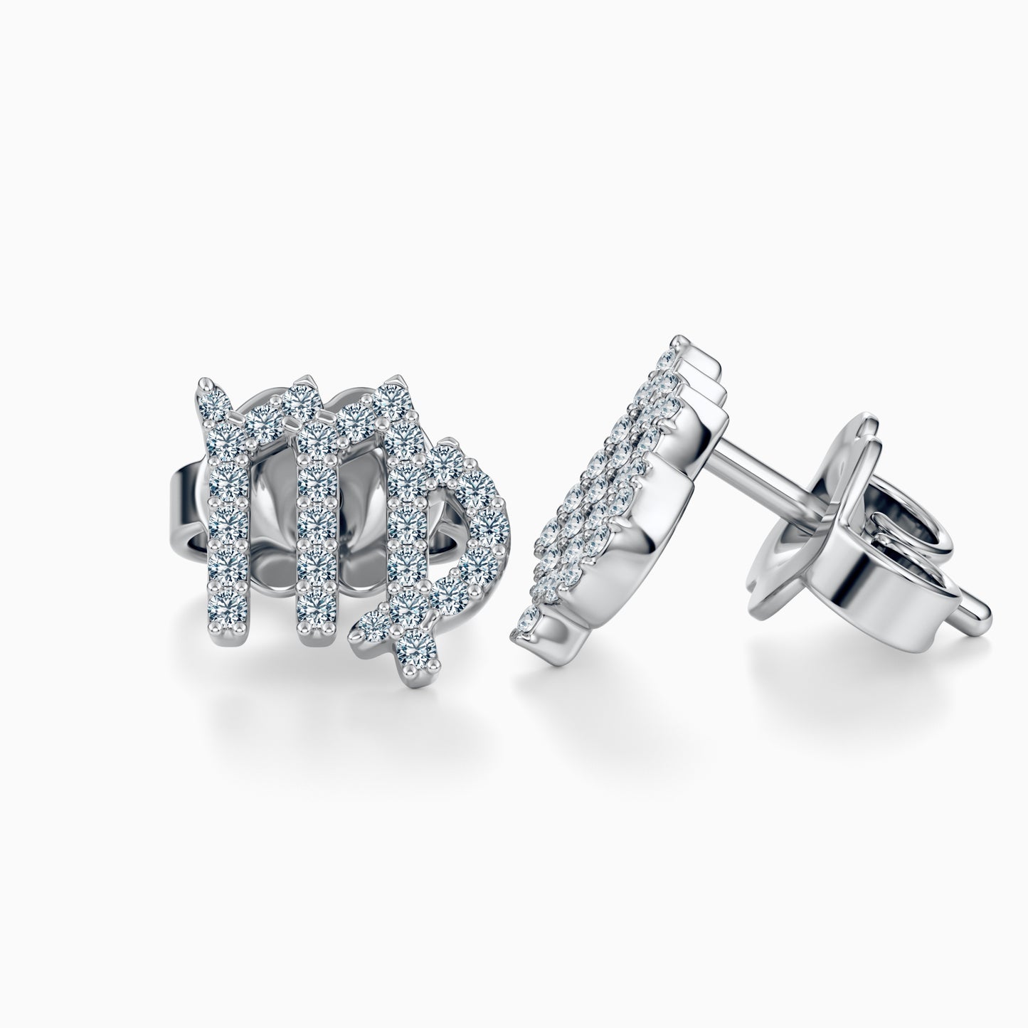 Diamond Virgo Stud Earrings