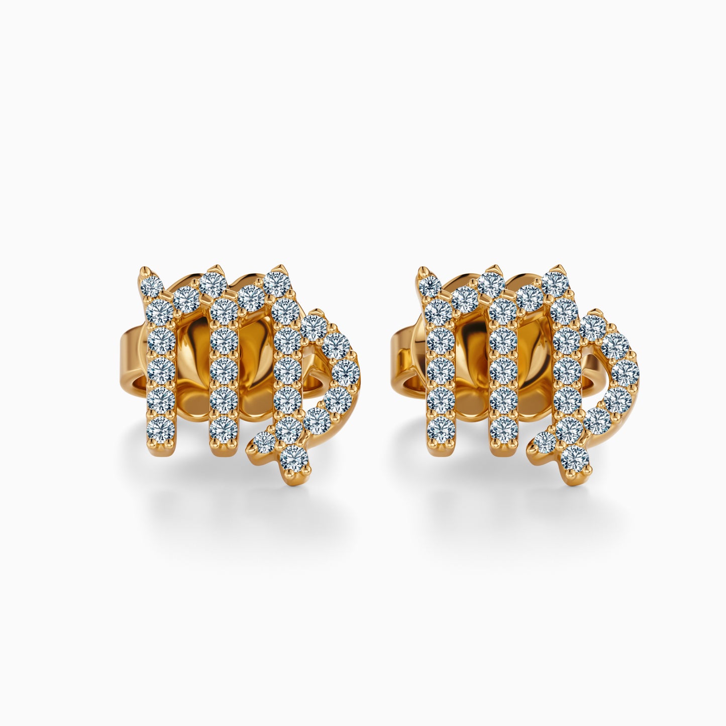 Diamond Virgo Stud Earrings