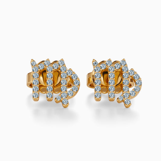 Diamond Virgo Stud Earrings