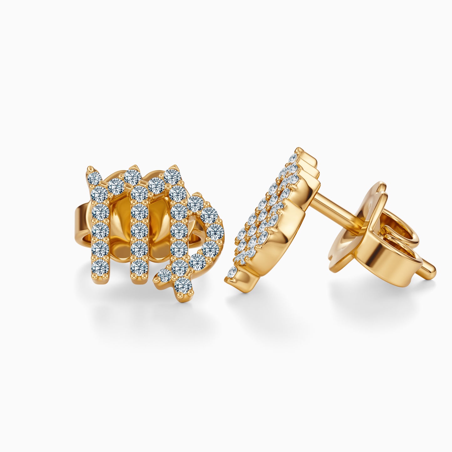 Diamond Virgo Stud Earrings