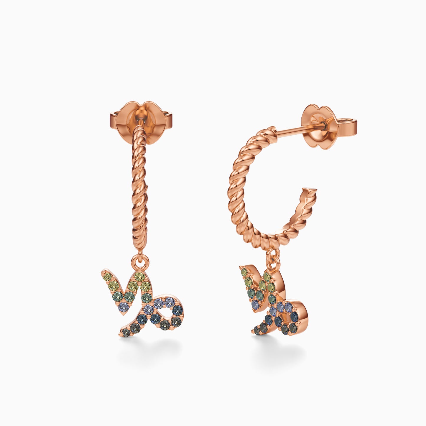 Sapphire Capricorn Dangle Earrings