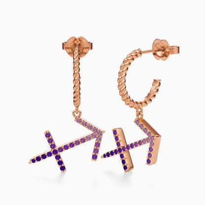 Large Sapphire Sagittarius Dangle Earrings
