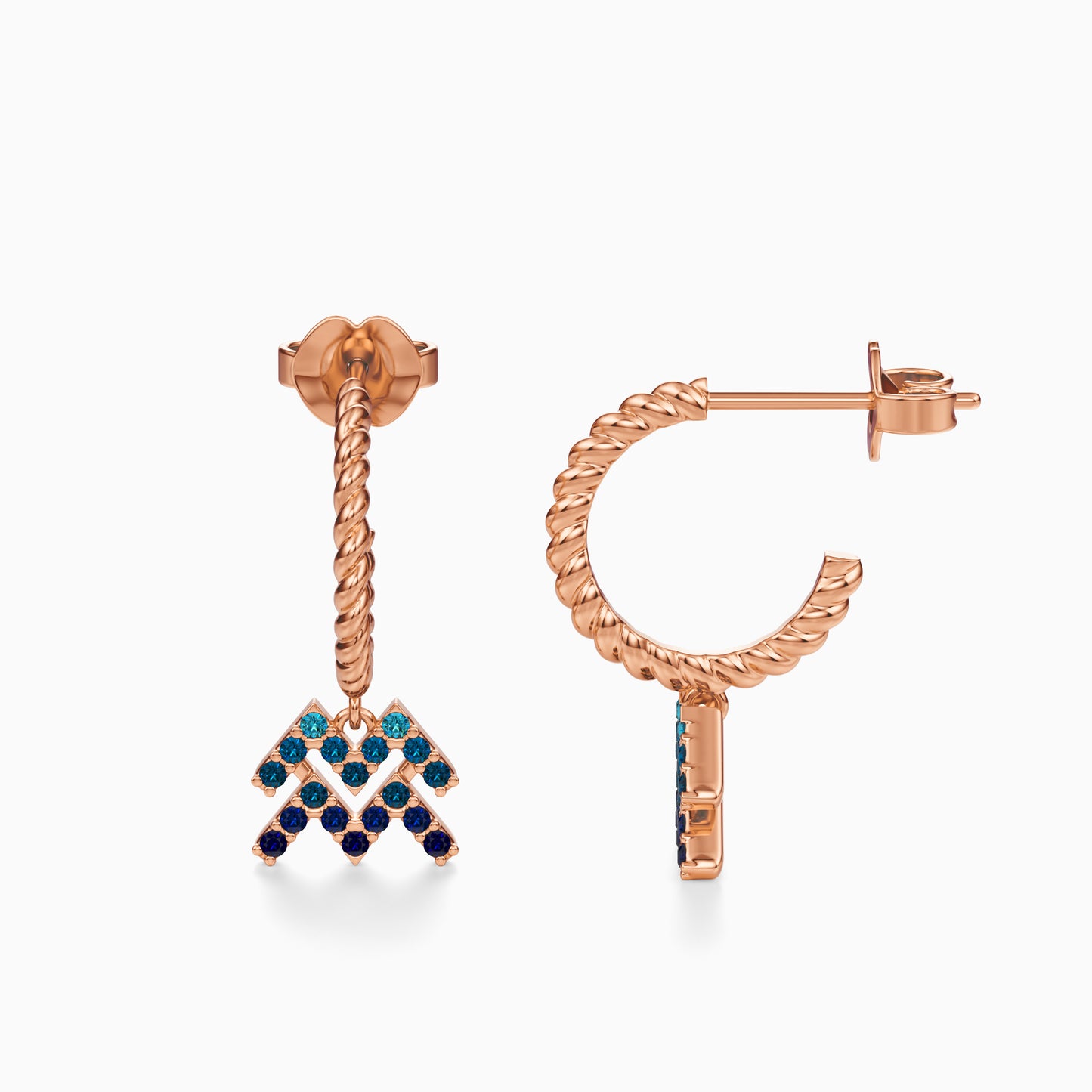 Sapphire Aquarius Dangle Earrings