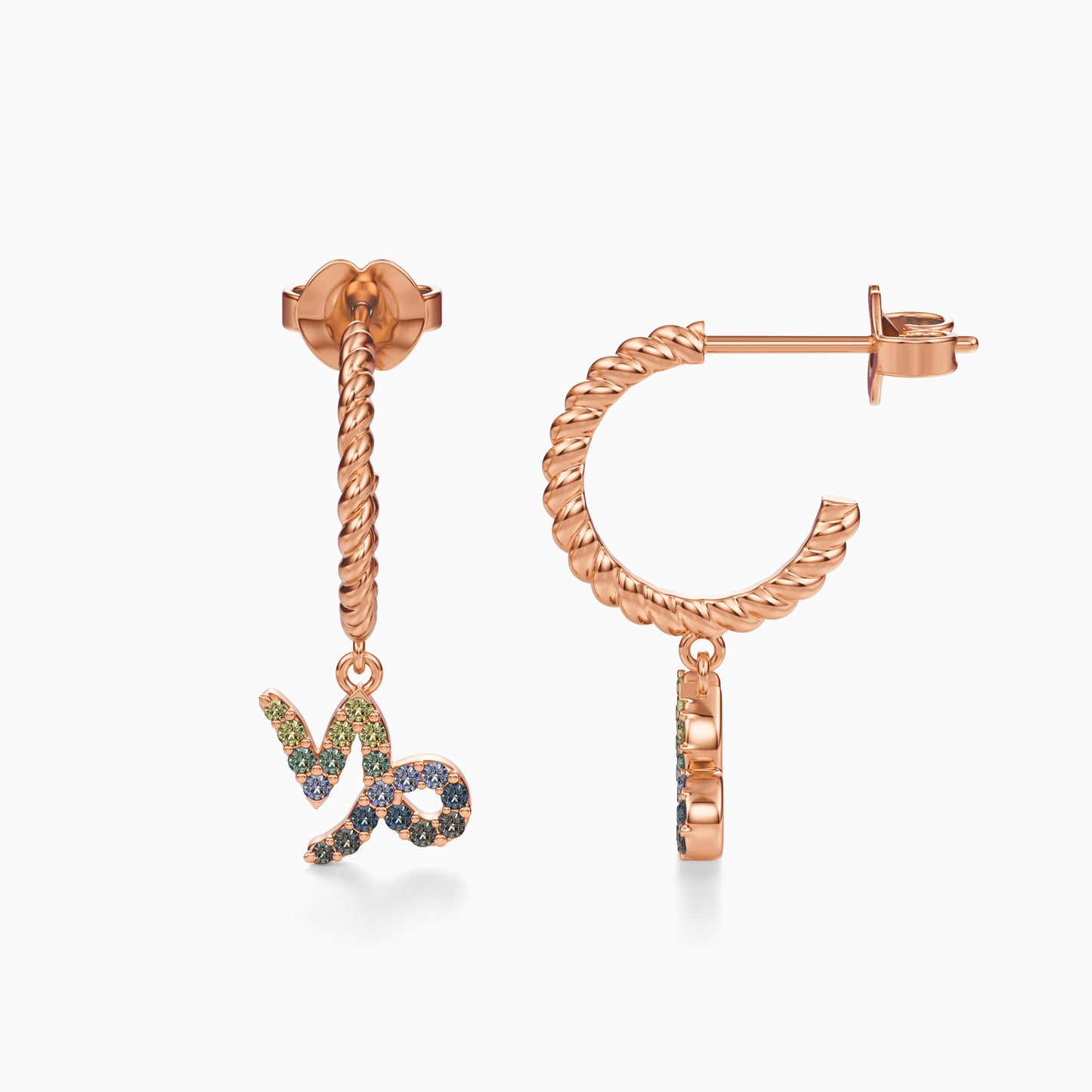Sapphire Capricorn Dangle Earrings