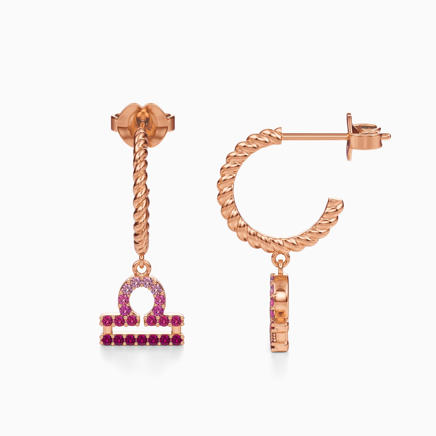 Sapphire Libra Dangle Earrings